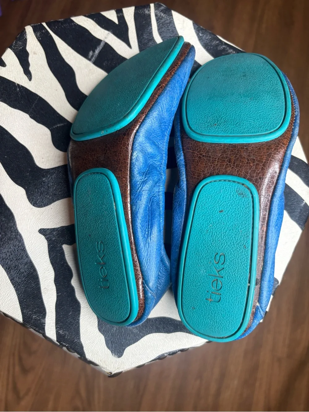 Tieks Cobalt Blue Gavrieli Leather Ballet Flats - Picture 2 of 4